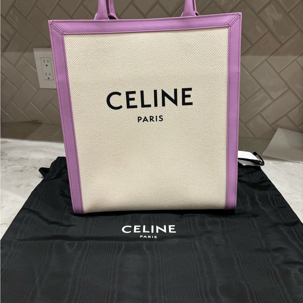 Celine Lavender and Cream Tote Bag
